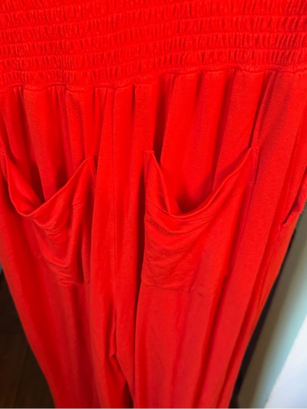 Cabi Uptown Jumpsuit Wrap Front Wide Leg Red, size Medium - Picture 8 of 10